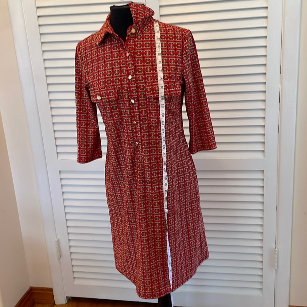 NWT dress Jude Connally midi M bust 37 fitted 2/3 sleeve 16 inch front pockets
